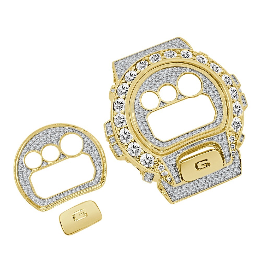 Solitaire G-Shock DW6900 Watch Bezel +Face Plate + G Button Cover Case 3 Pisces