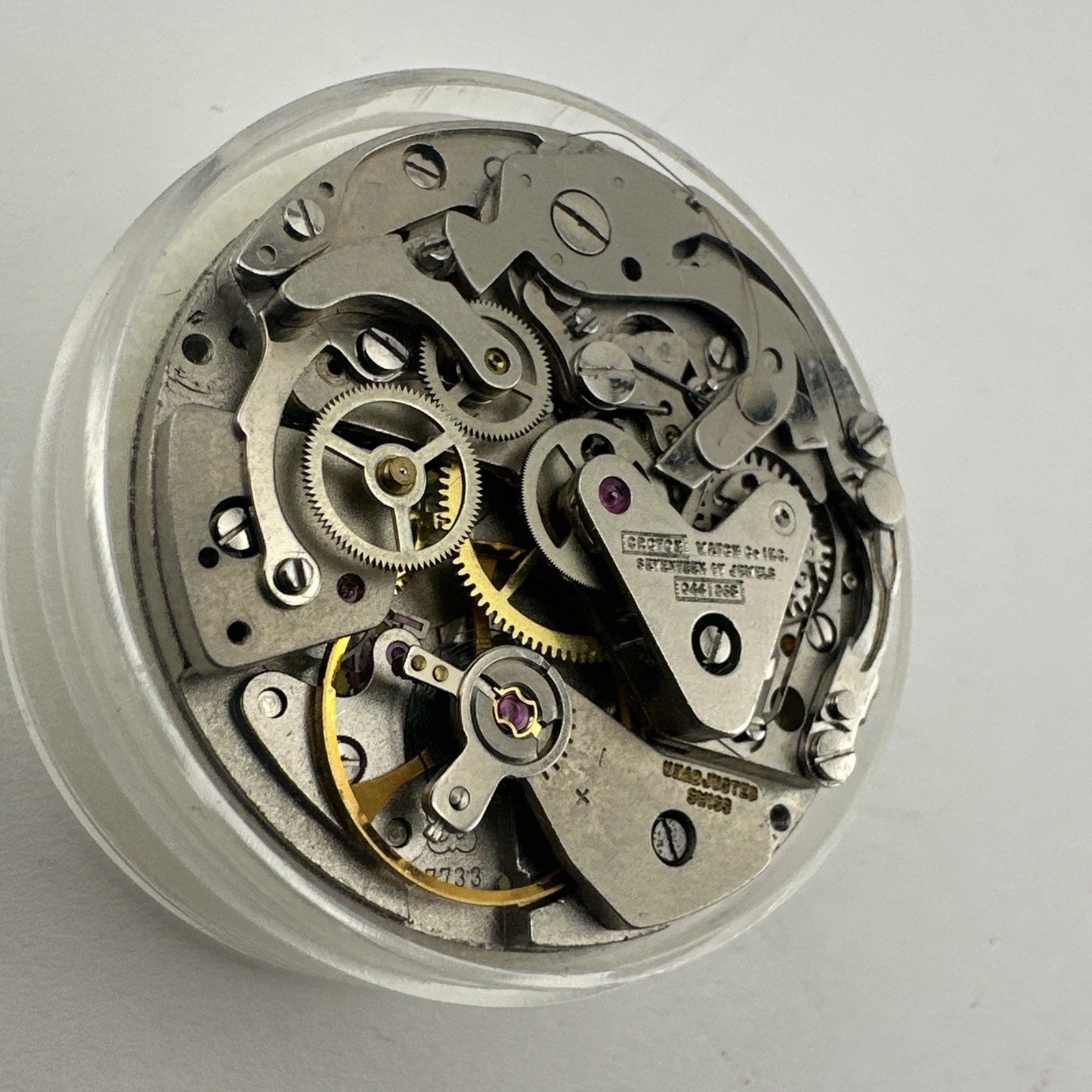NOS Croton Chronograph Valjoux 7733 Watch Movement 17j – New Old Stock