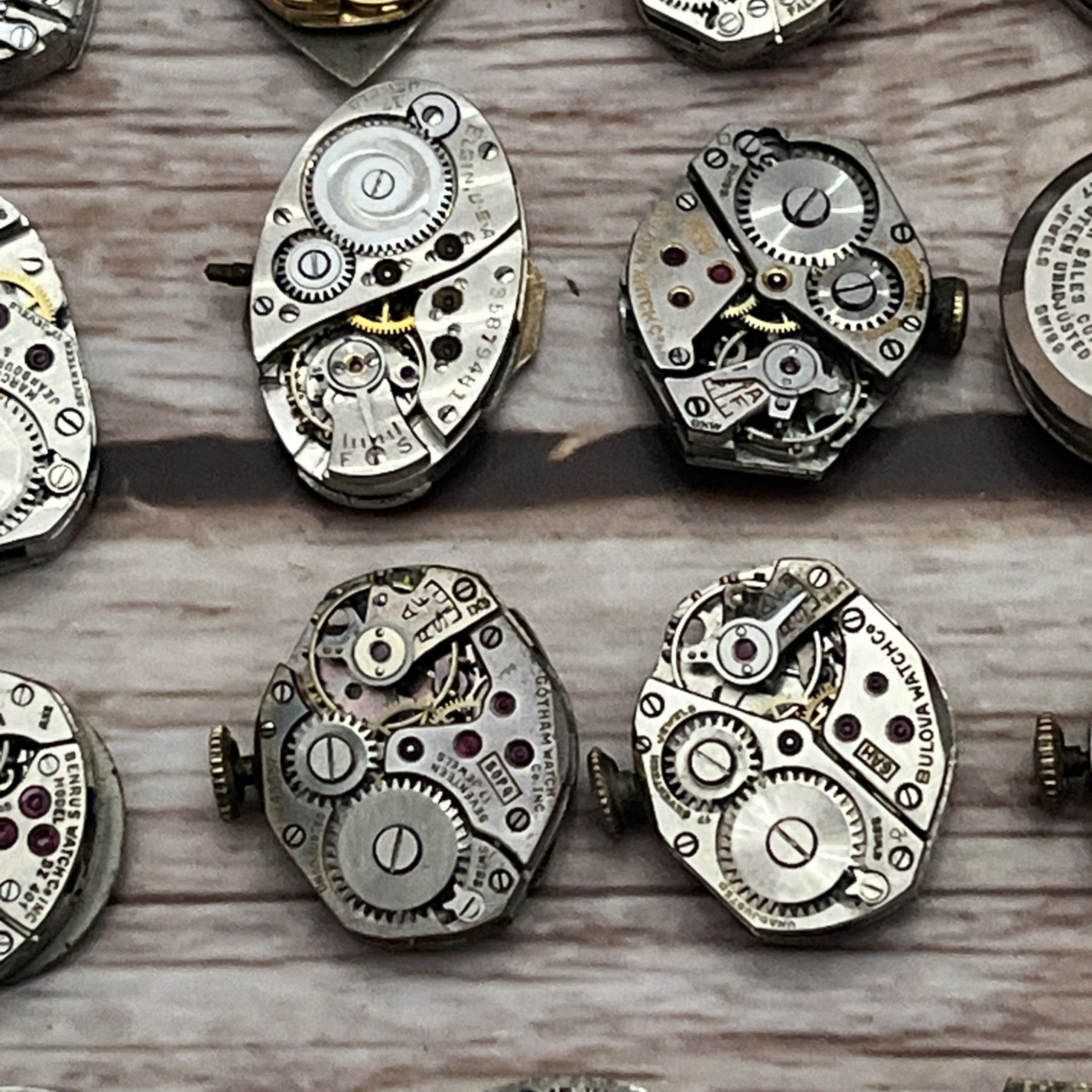 28x Lot Vintage Mechanical Watch Movements Watchmaker Bulova Elgin Gruen Benrus