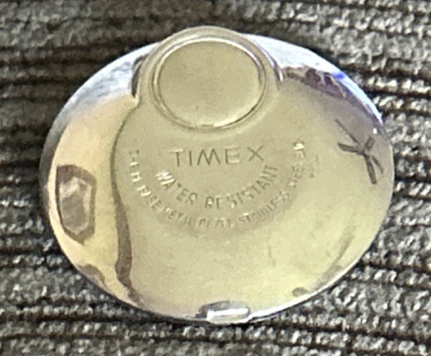 Vintage TIMEX CHR. PL. Base Metal Bezel Stainless Steel CASE BACK ONLY