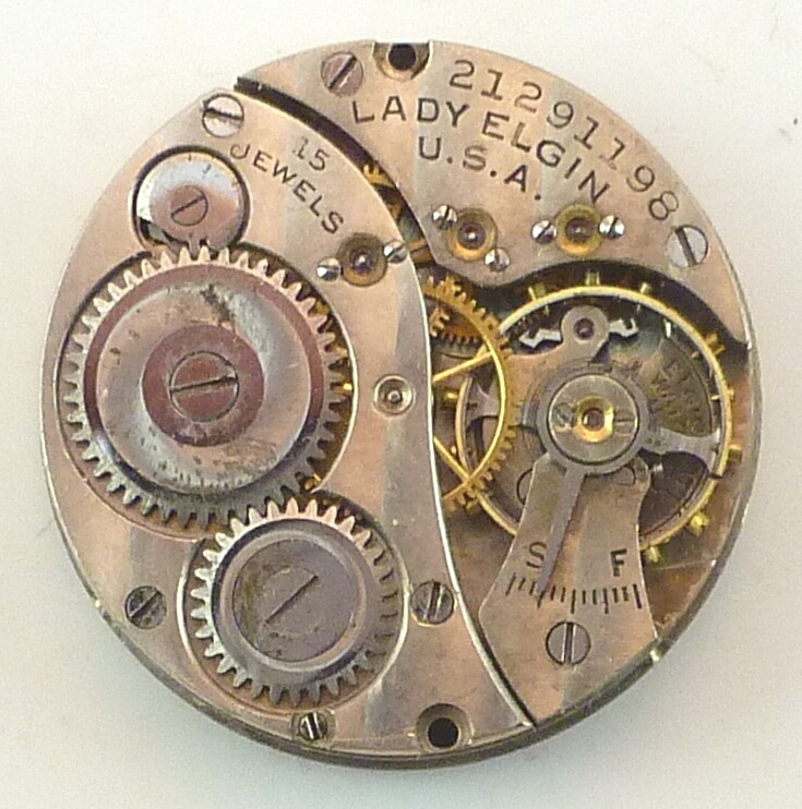 Antique Elgin Lady Elgin 4444 Pocket Watch Movement – Parts / Repair