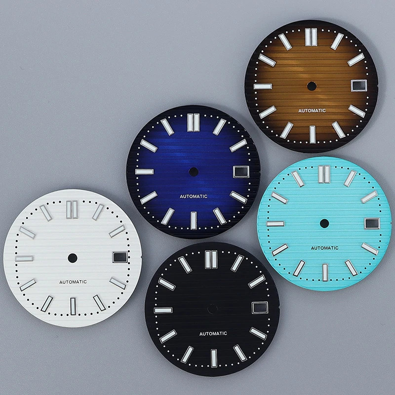 NH35 Dial 30.8Mm Modified Nautilus Dial Replacement Parts Date Frame Green C3 Lu