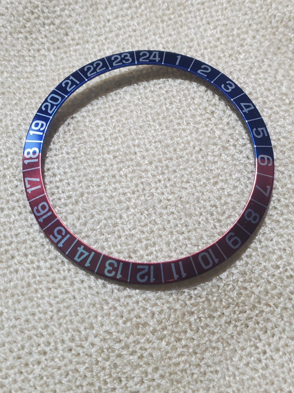 70s Heuer Autavia Divers Chronograph Red and Blue Bezel Insert Part