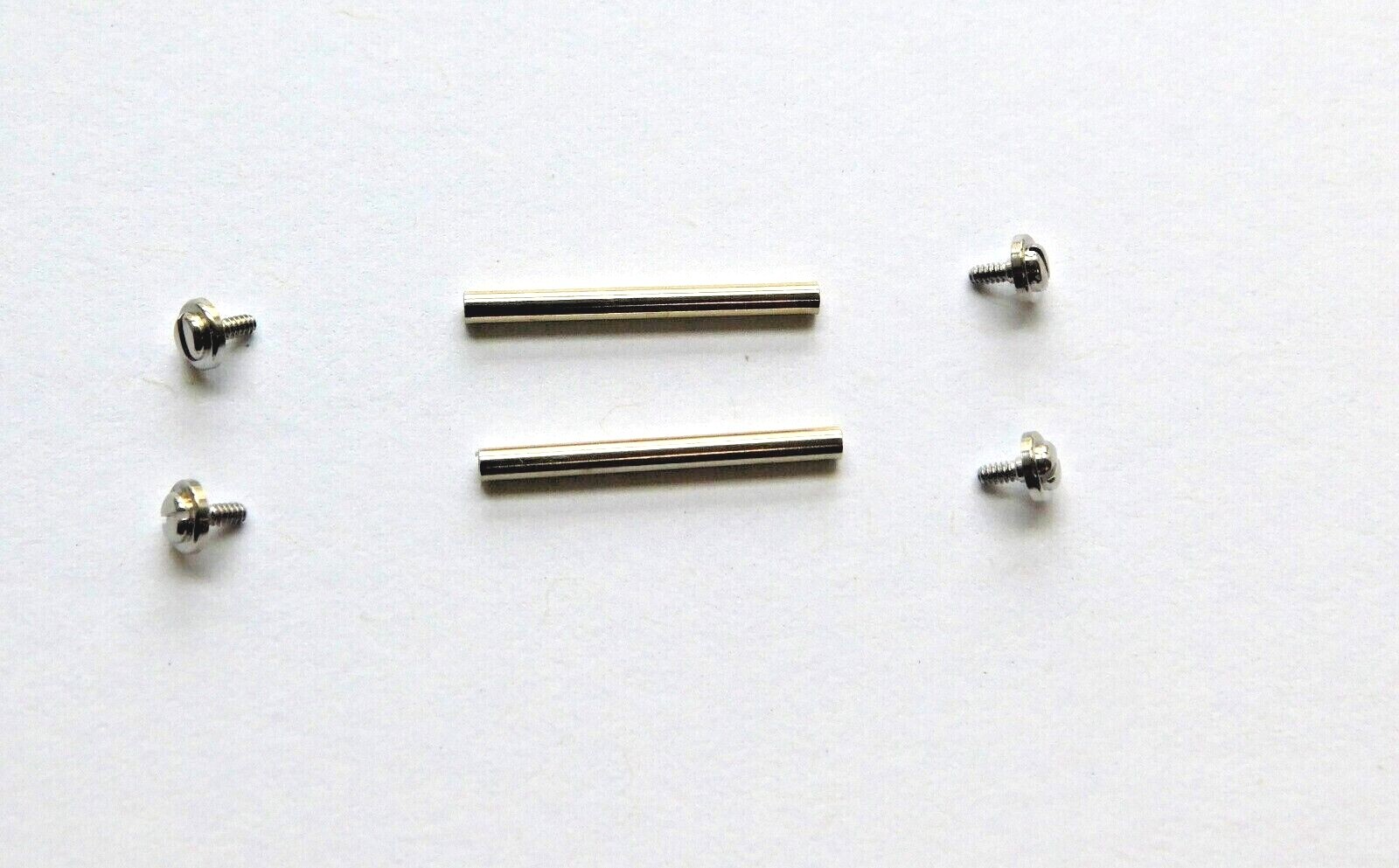 Nickel plated T-bar and screw for watch bands diam. 1.50mm 10 to 20mm