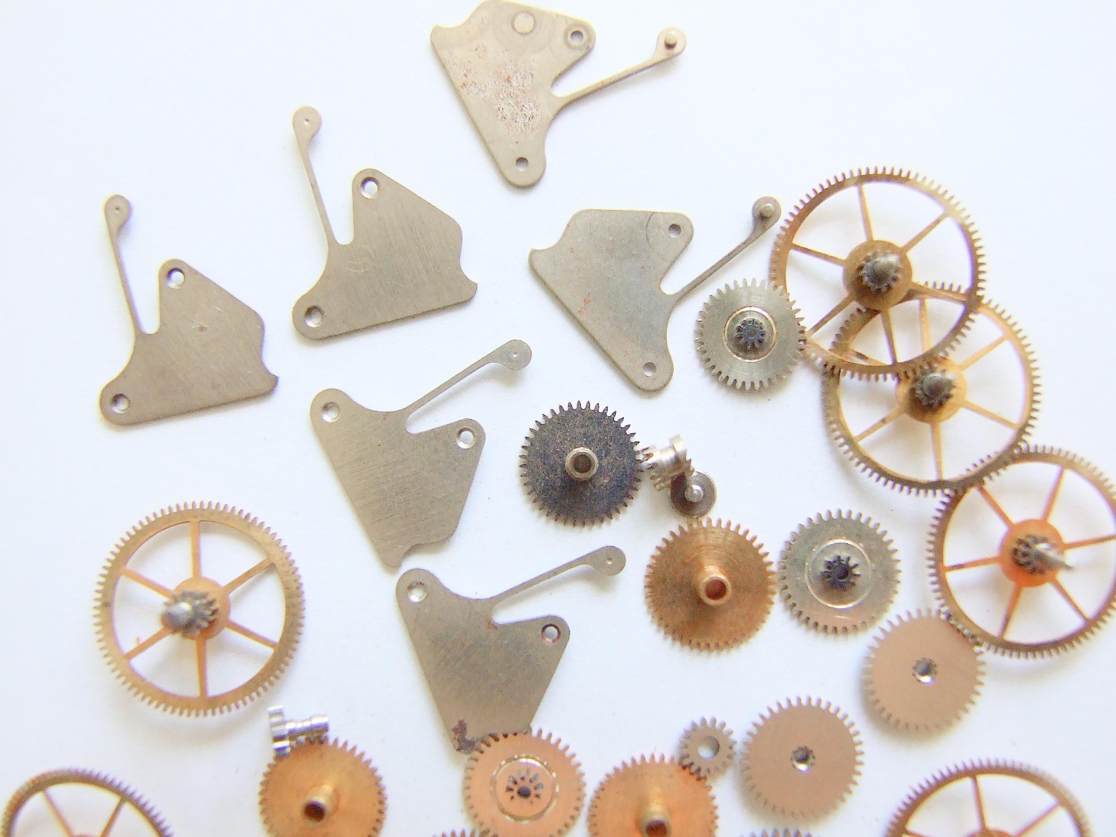 Watchmakers lot of Unitas 283. 16 1/2, 17 3/4 ligne watch parts. New old stock