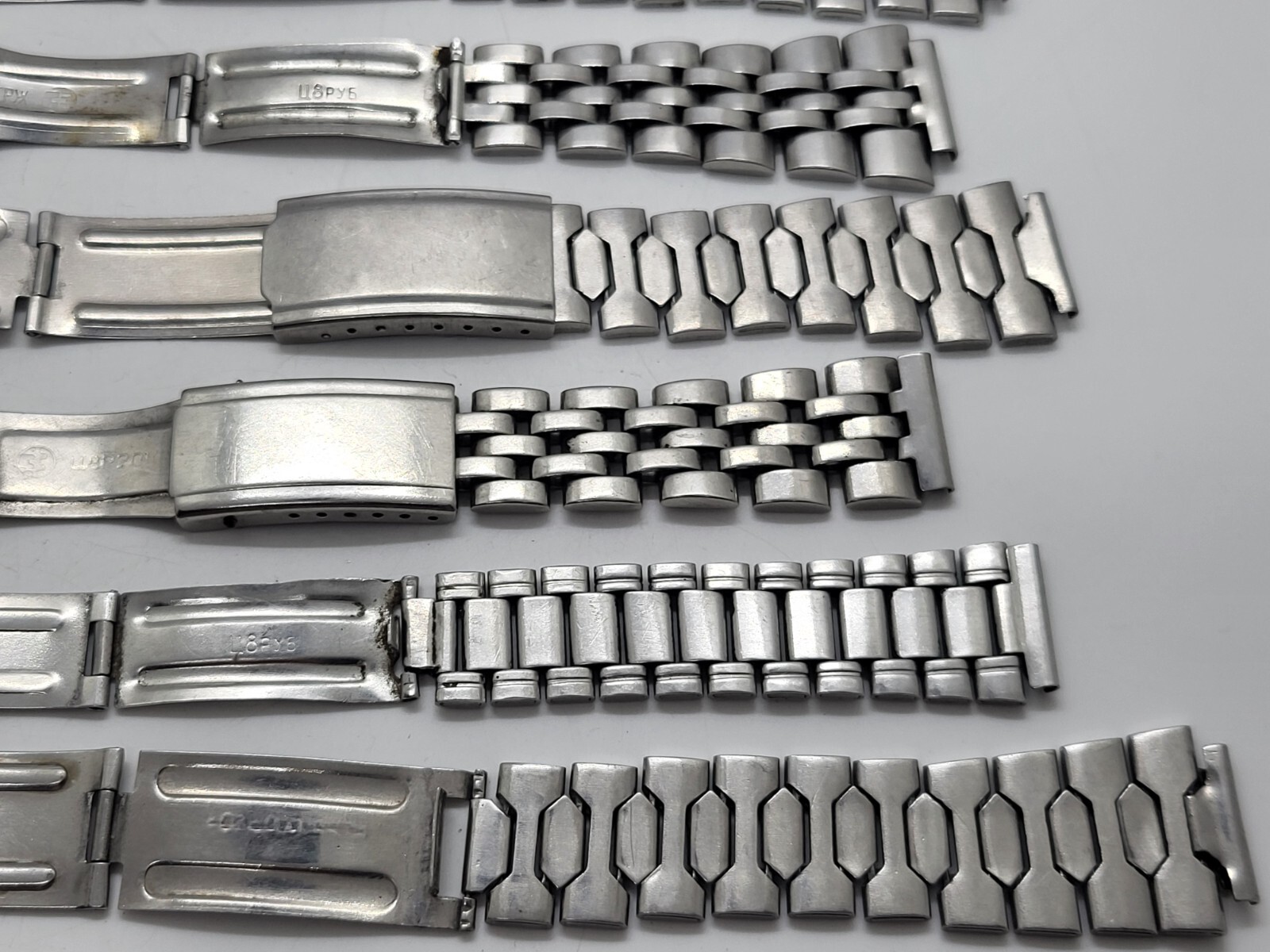 Vintage stainless steel bracelets USSR wristwatches different for spare parts