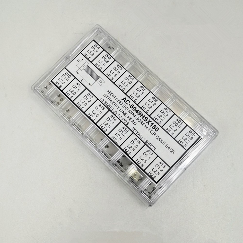 18-Size Assorted Stainless Steel Mini Watch Case Slotted Screws Repair Parts