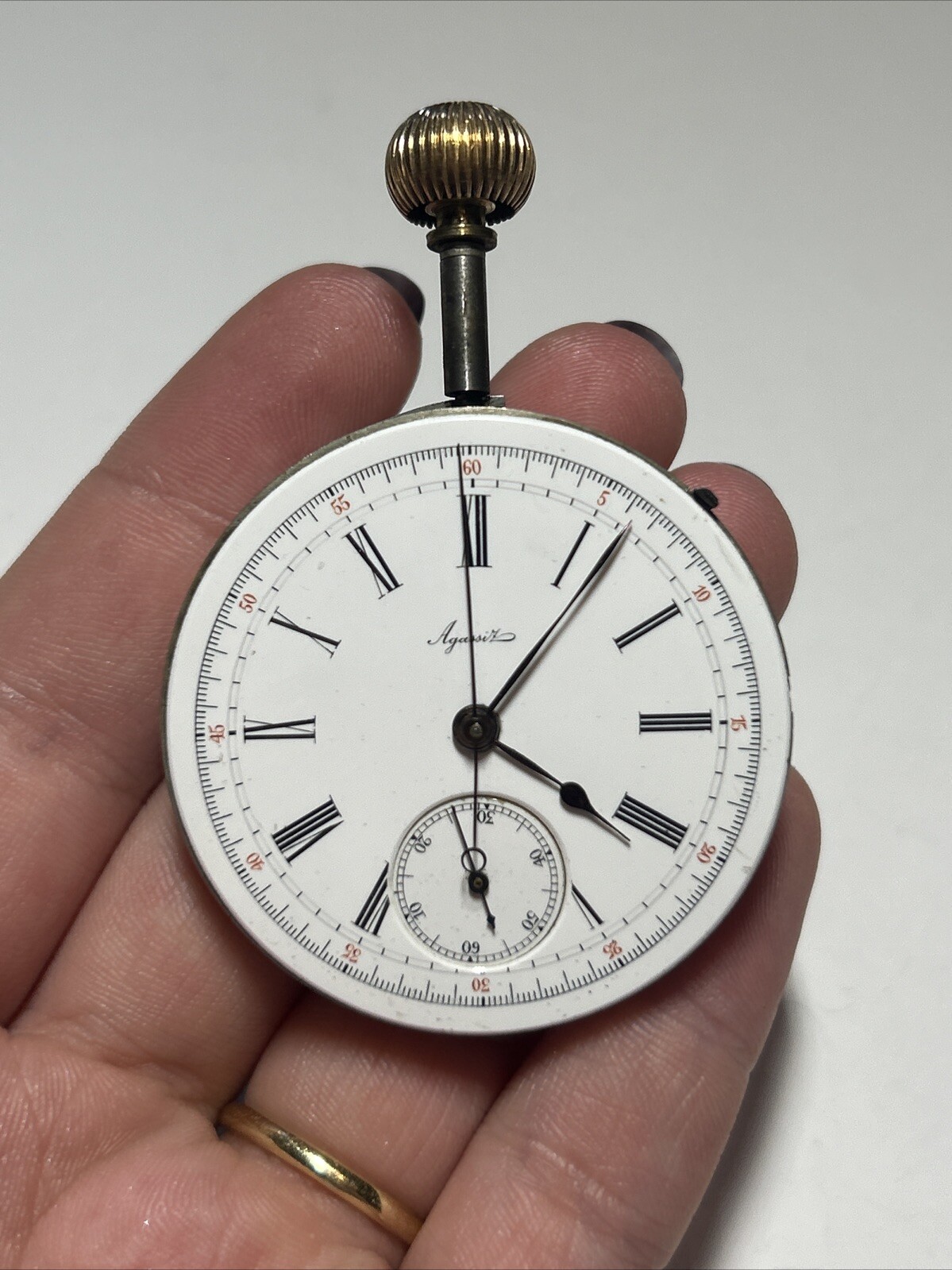 Collectible AGASSIZ Chronograph Chronometer Swiss Pocketwatch Movement