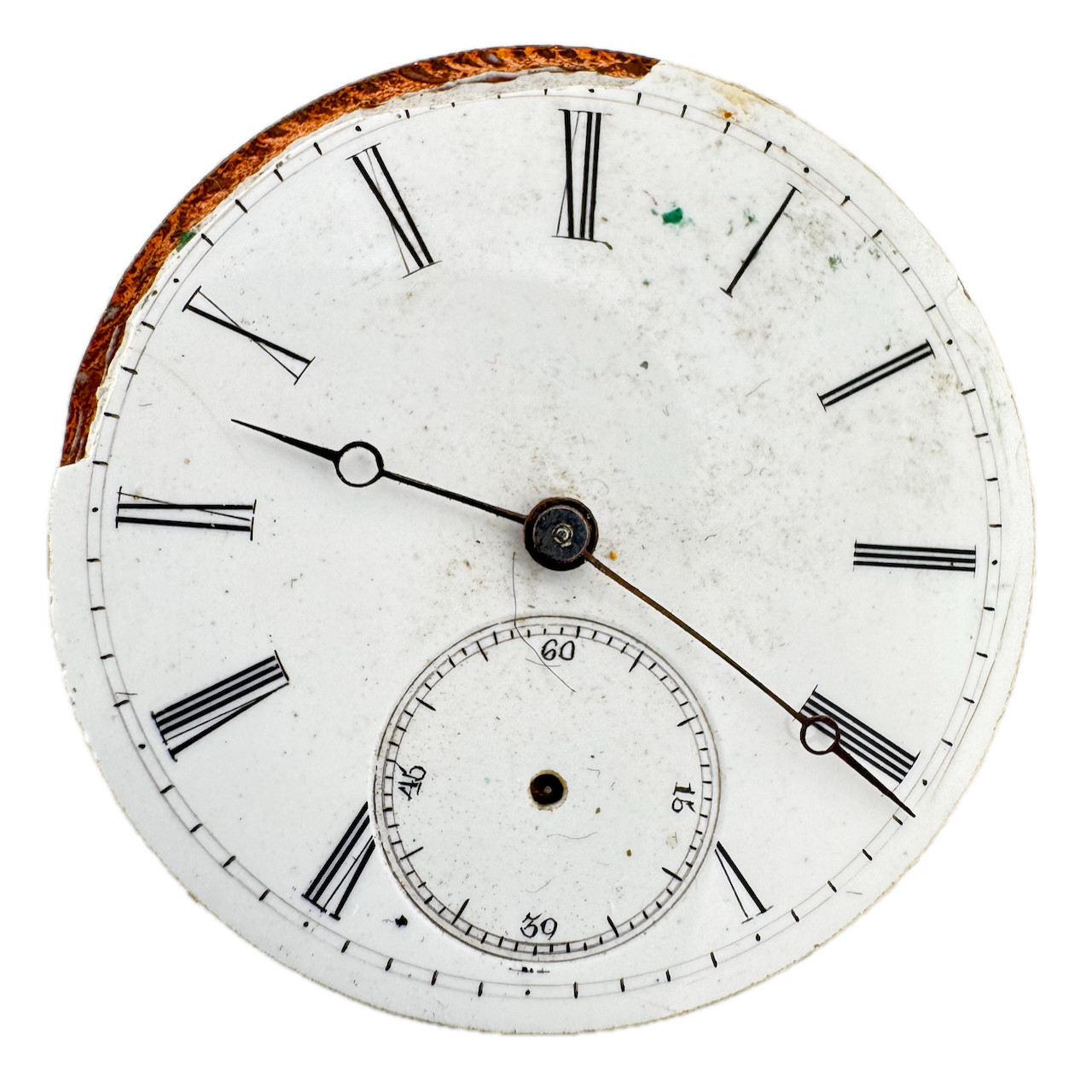 Antique 36mm Unbranded Roman Numeral Key Wind Pocket Watch Movement Swiss