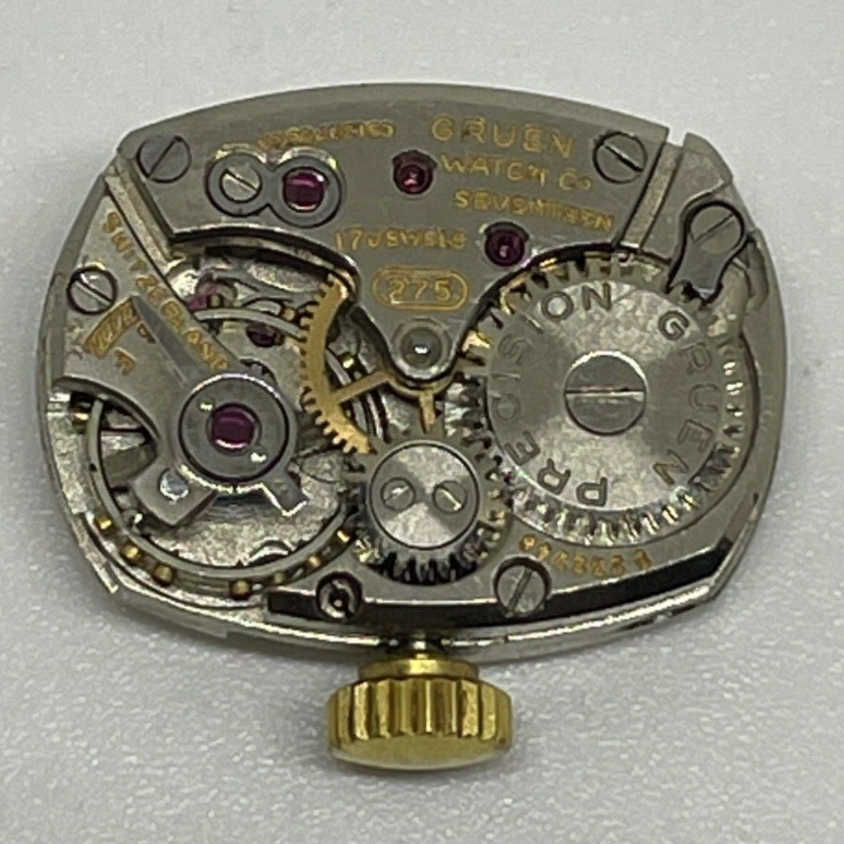 Gruen Precision 275 Movement 17 Jewels Swiss