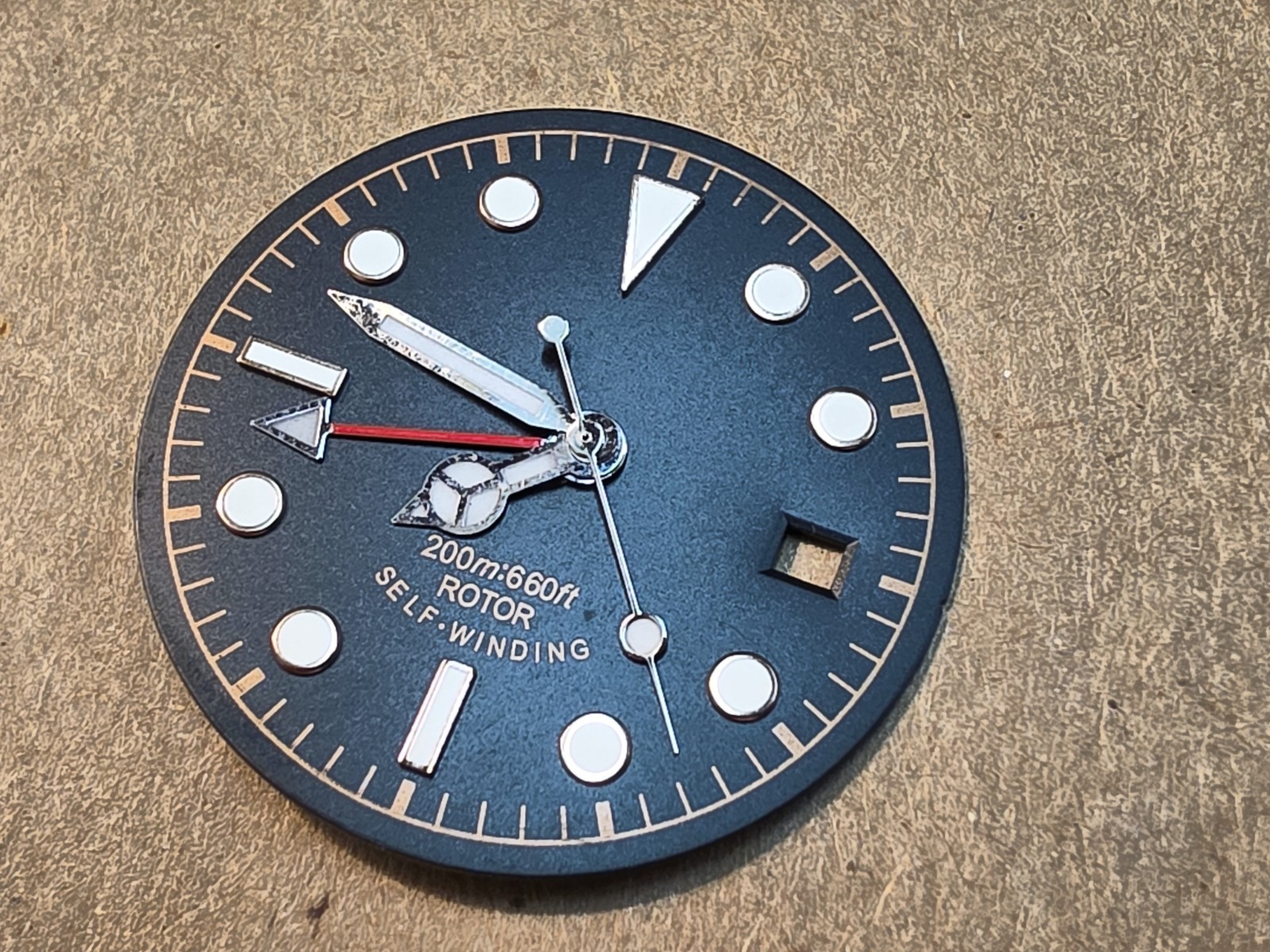 NOS Date GMT Automatic Watch Movement With 30.5mm Dial & 4 Hands