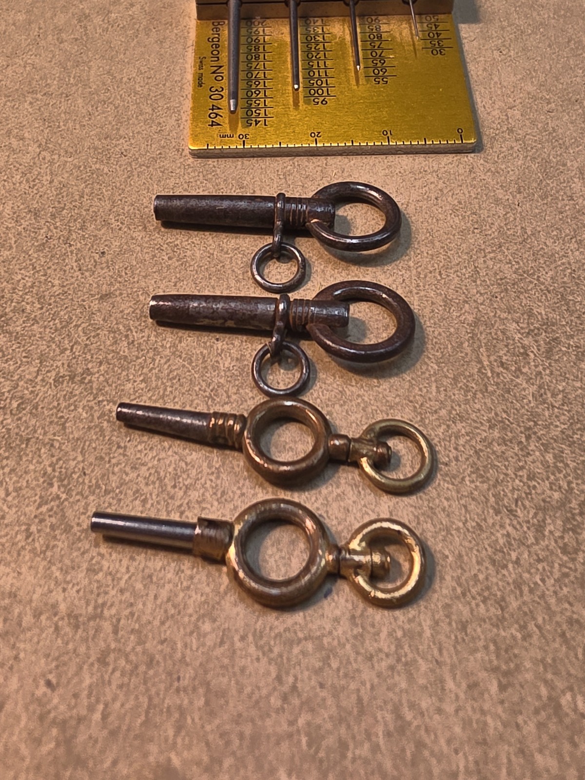 Lot Of 4 Vintage/Antique Pocket Watch Winding Keys-Mixed Sizes