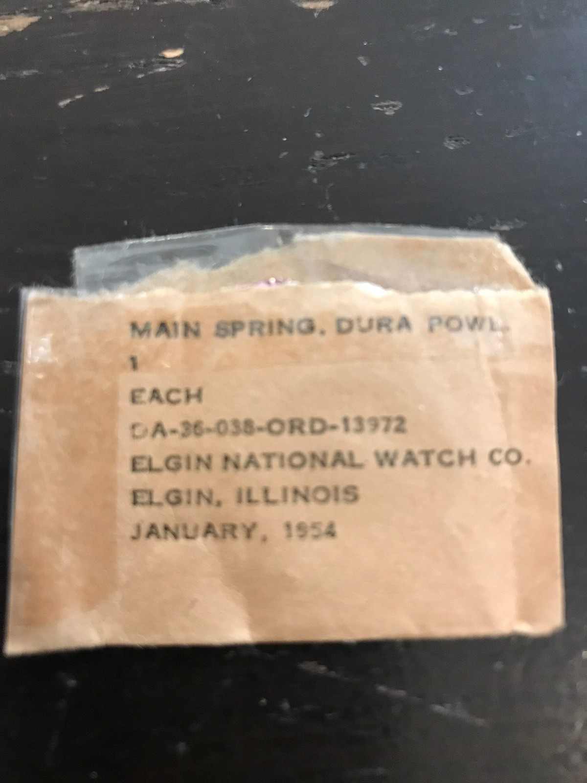 Elgin Factory issue DuraPower Mainspring for 8/0s A-11 Military Hack No. 6002 –