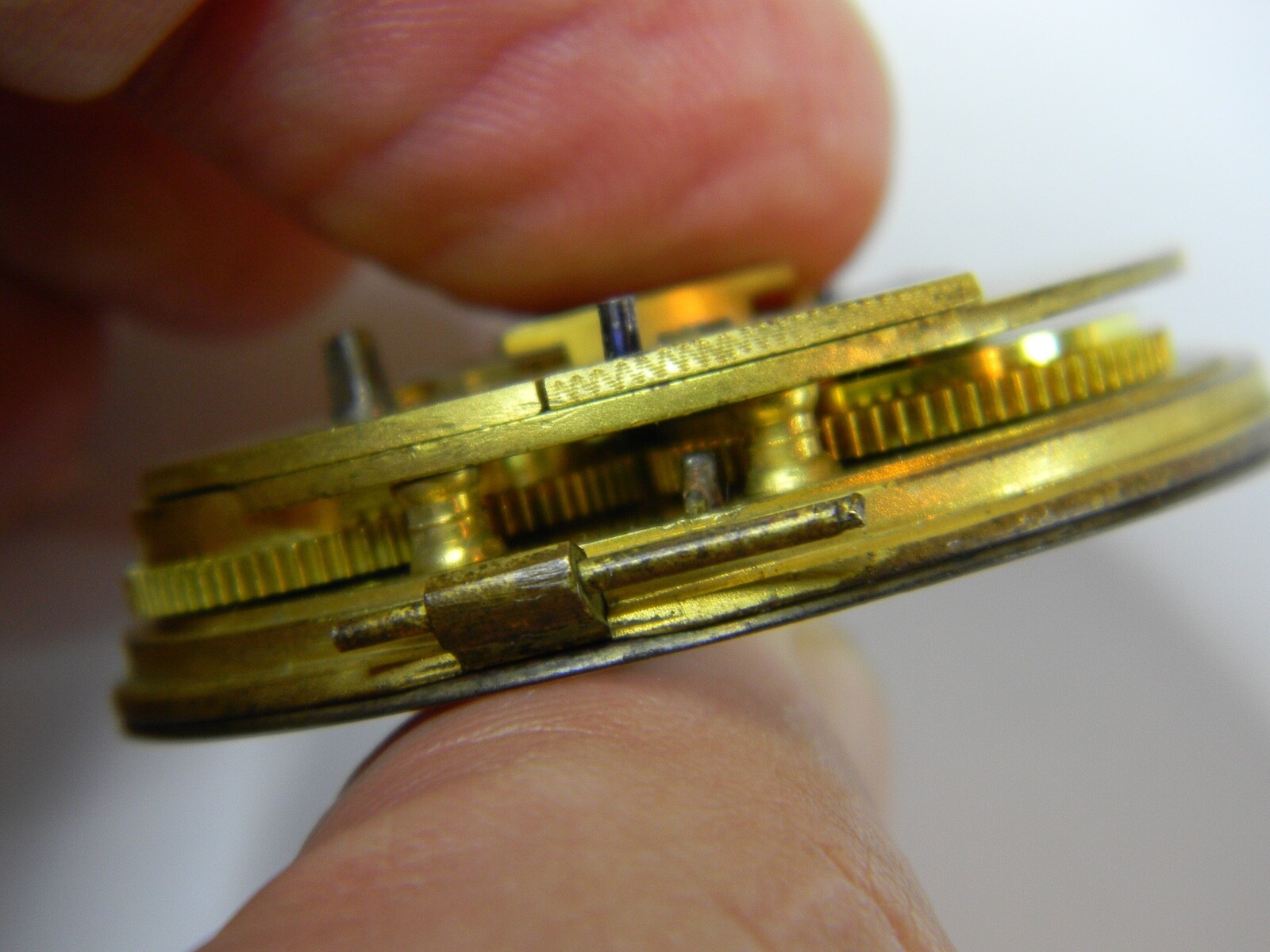 RARE ENGLISH STEWART DAWSON DUAL BARREL NONE FUSEE POCKET WATCH MOVEMENT -REPAIR