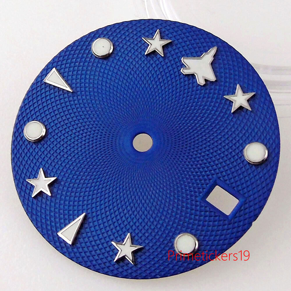 29mm Blue/Green/Grey/White Luminous Watch Dial Hands Set Fit NH35 NH36 Movement