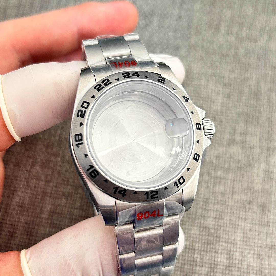 40Mm Watch Case Solid Bezel Sapphire Glass Fit NH34 NH35 NH36 Strap Waterproof