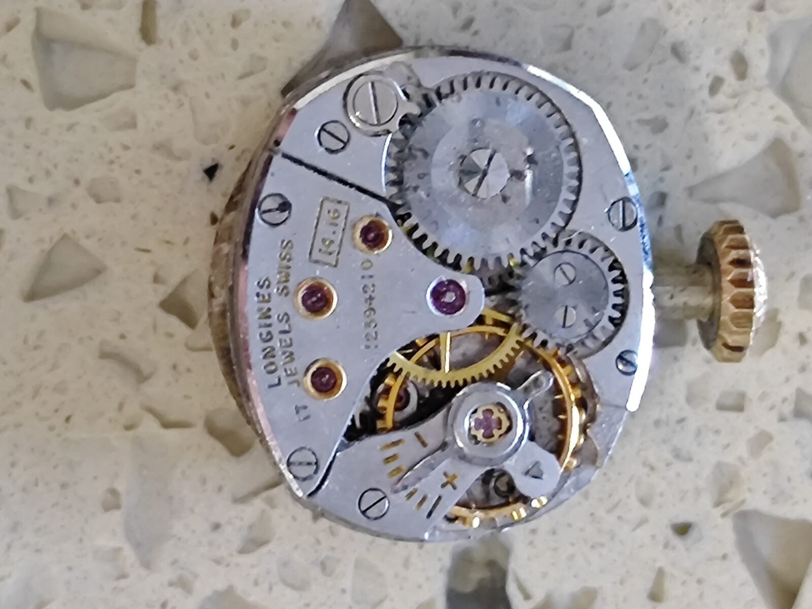 Vintage Longines 14.16 Movement, With Dial & Crown Working Used
