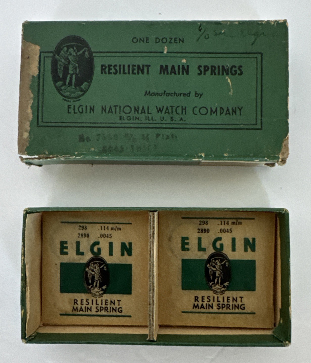 Elgin Watch Mainsprings 2890 .0045 Resilient Lot of 4 New Old Stock Original Box