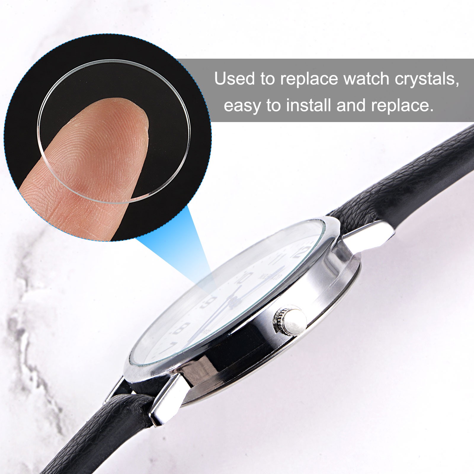 18pcs Watch Crystal Glass Lens 25mm Flat Round Glass Watch Face Crystals Lens