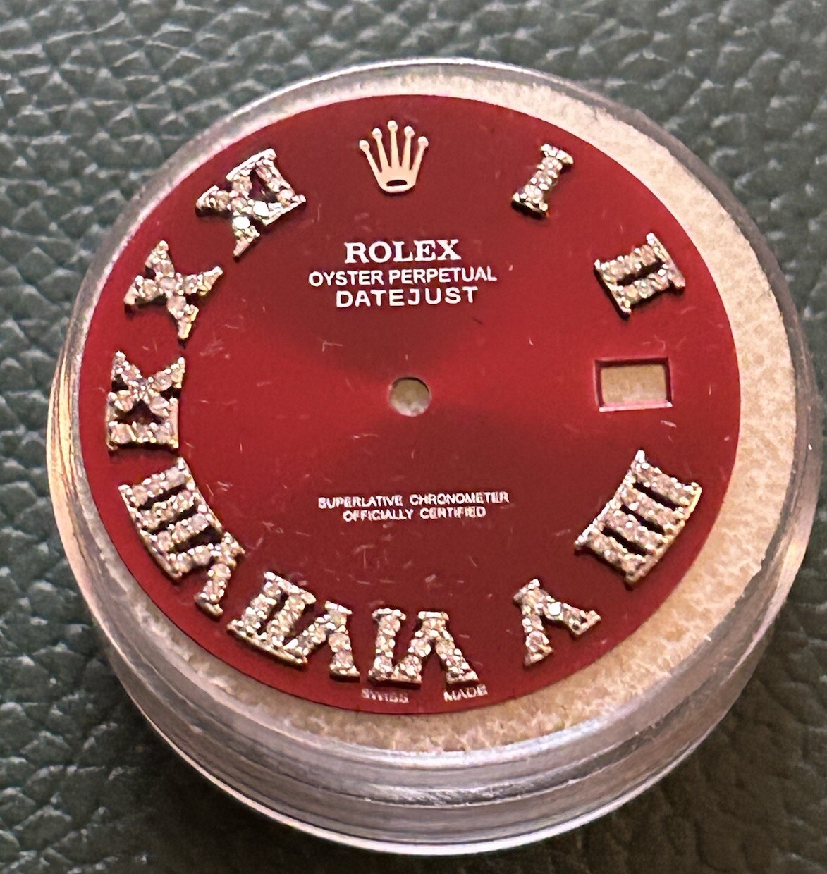 Rolex Mens Datejust II Custom Red Roman Diamond Dial For 116334 & 116300