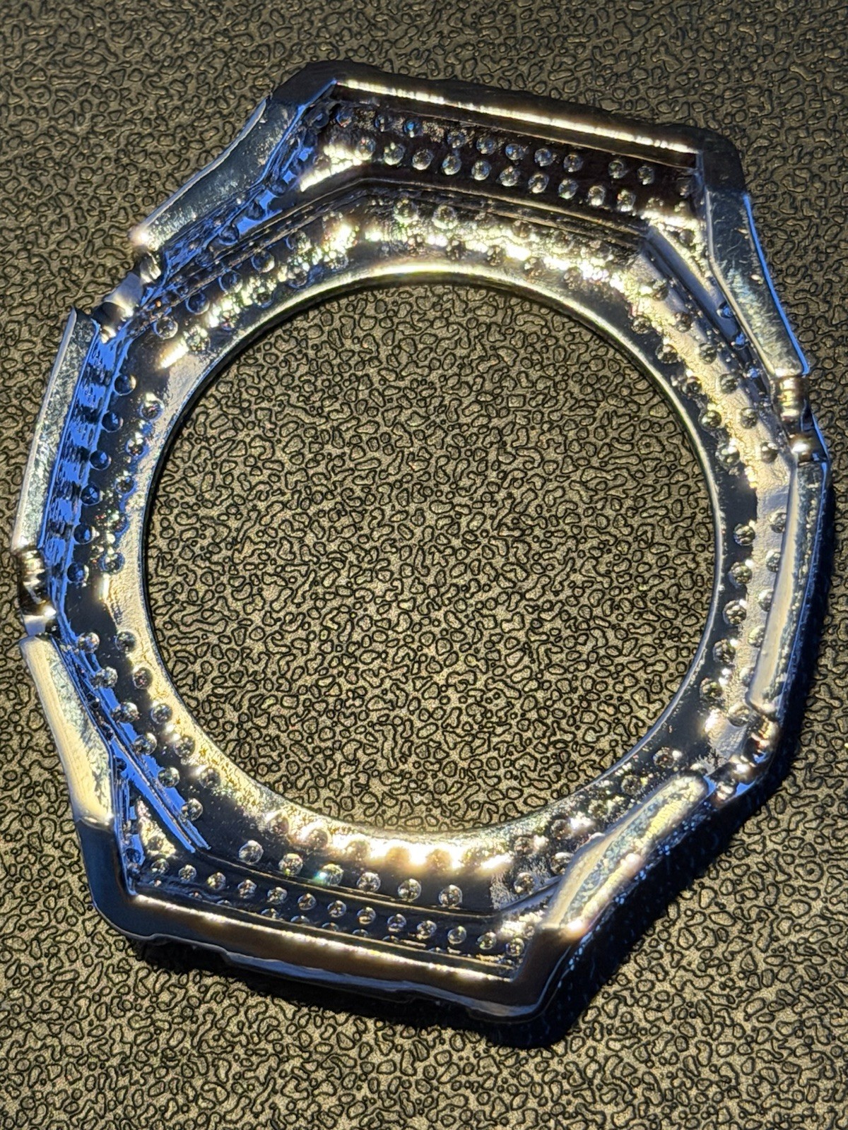Silver Tone Metal Iced Out Moissanite Bezel for Casio G-SHOCK GA2100