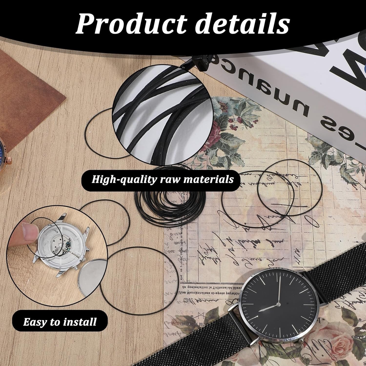 Xindojuz 28 Pcs O Ring Watch Gasket, Waterproof Rubber Sealing Ring Kit, Watc…