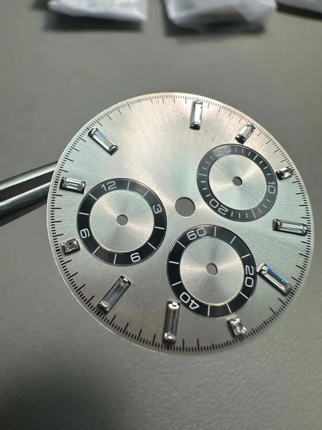Replacement Gray Watch Dial Fits Daytona 4131 4130 Movement
