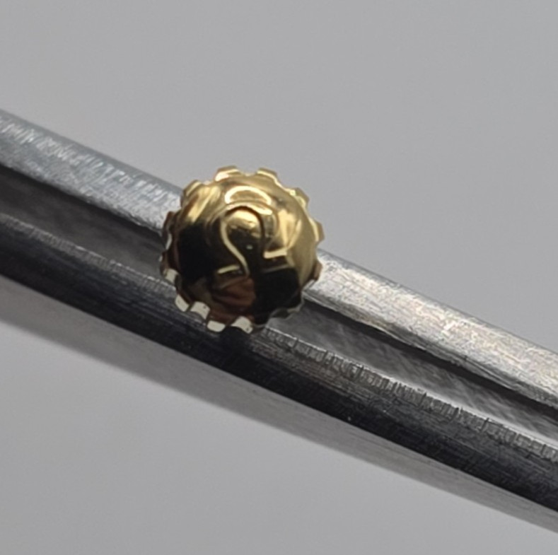 OMEGA Vintage Waterproof Yellow Gold Plated Crown D.4.7mm P.90 2mm Tube