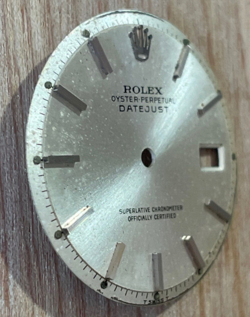 Vintage Rolex Oyster Perpertual Datejust Watch Dial For 36mm Case 1601 1603 1600