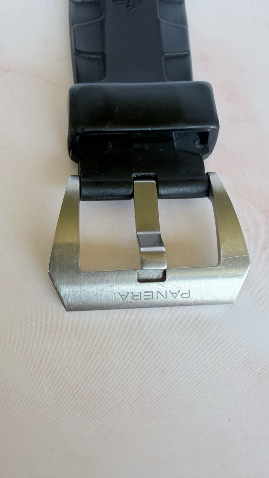 Authentic Factory PANERAI OFFICINE Rubber Caoutchouc Half Strap Buckle Black R3