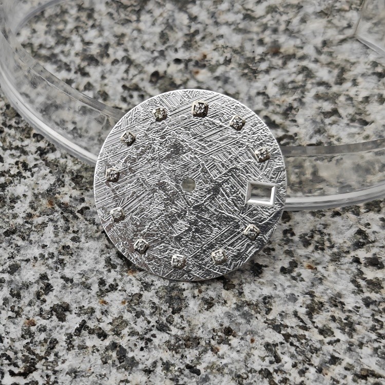 NH35 Dial 28.5mm Meteorite Pattern Dial with Diamonds for NH35 Movement