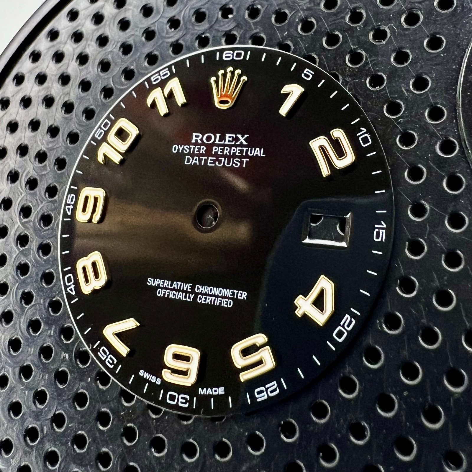 Genuine Factory Rolex Datejust II Gloss Black Dial with Arabic Numeral Numbers