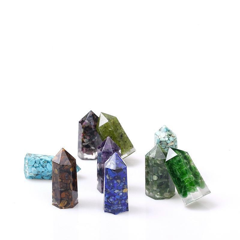 Handmade Resin Crystal Column Meditation Healing Energy Chakra Balancing Gift