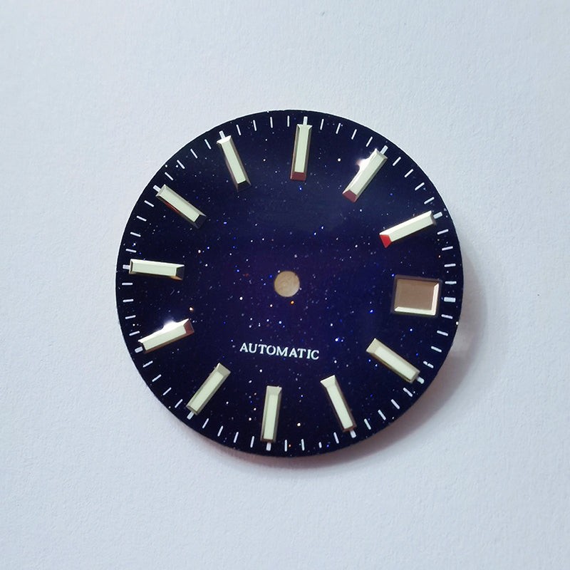 Blue Starry Sky Dial Blue Sand Stone NH35 Movement 28.5mm blue lume