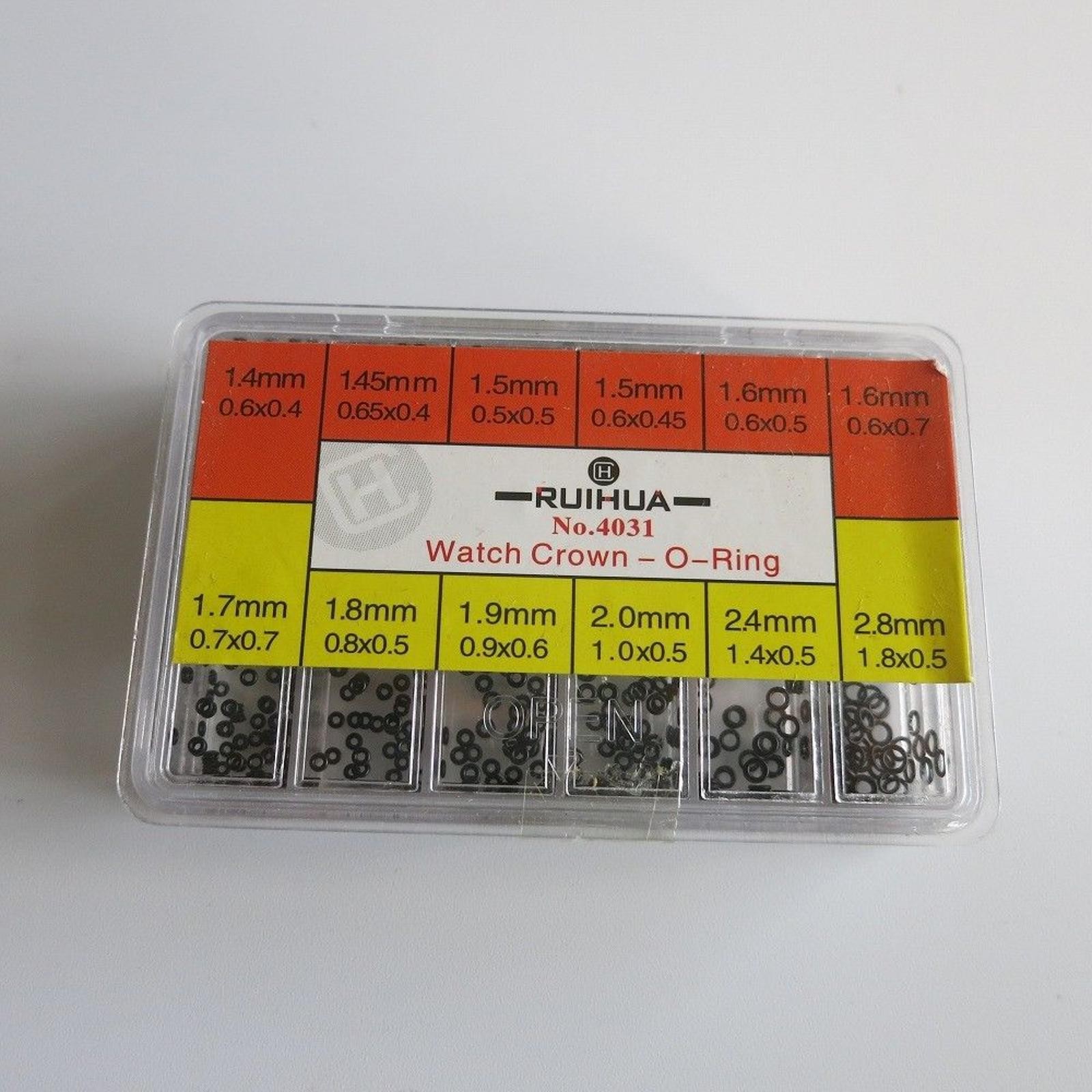 Approx 1000Pcs Assorted 12 Sizes Watch Crown Waterproof Rubber O-Ring Gasket A