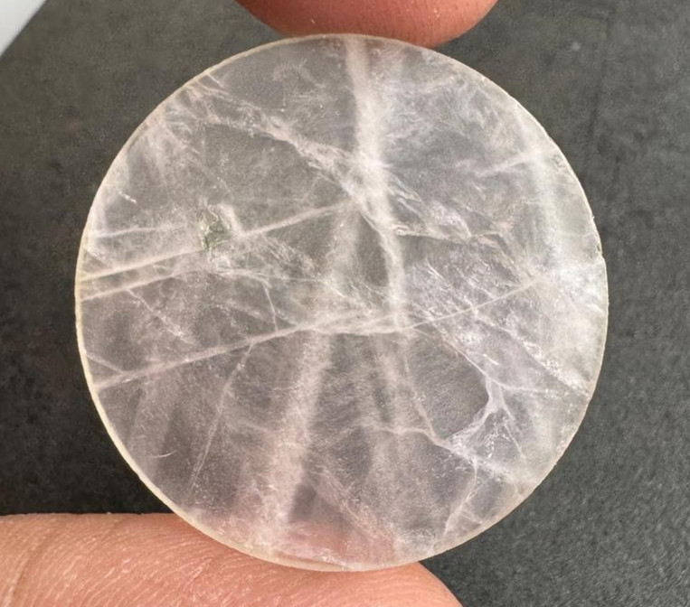 Watch Dial rose quartz : One Sided Polished Gemstone, 31.5 mm Round shape