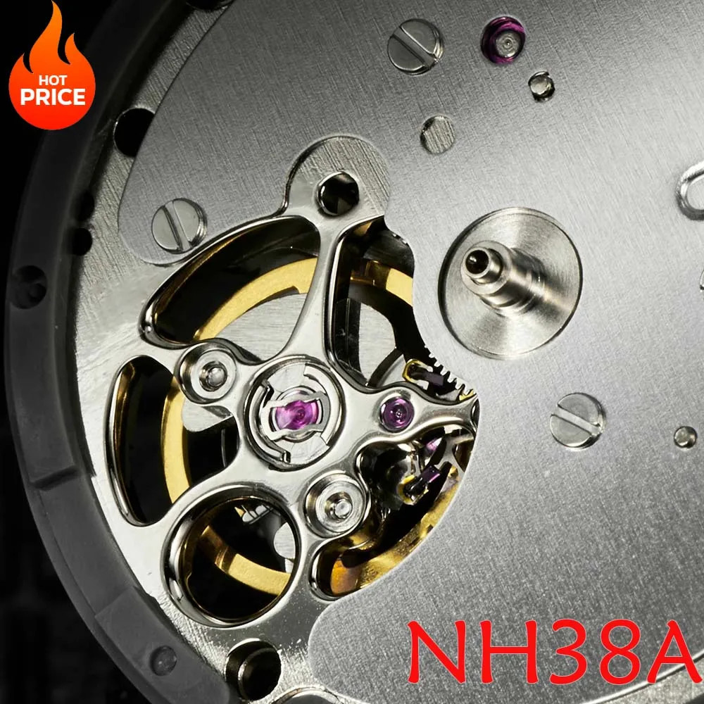 Genuine NH38A Mechanical Movement Mod Automatic Watch Mechanism 24 Jewels Parts