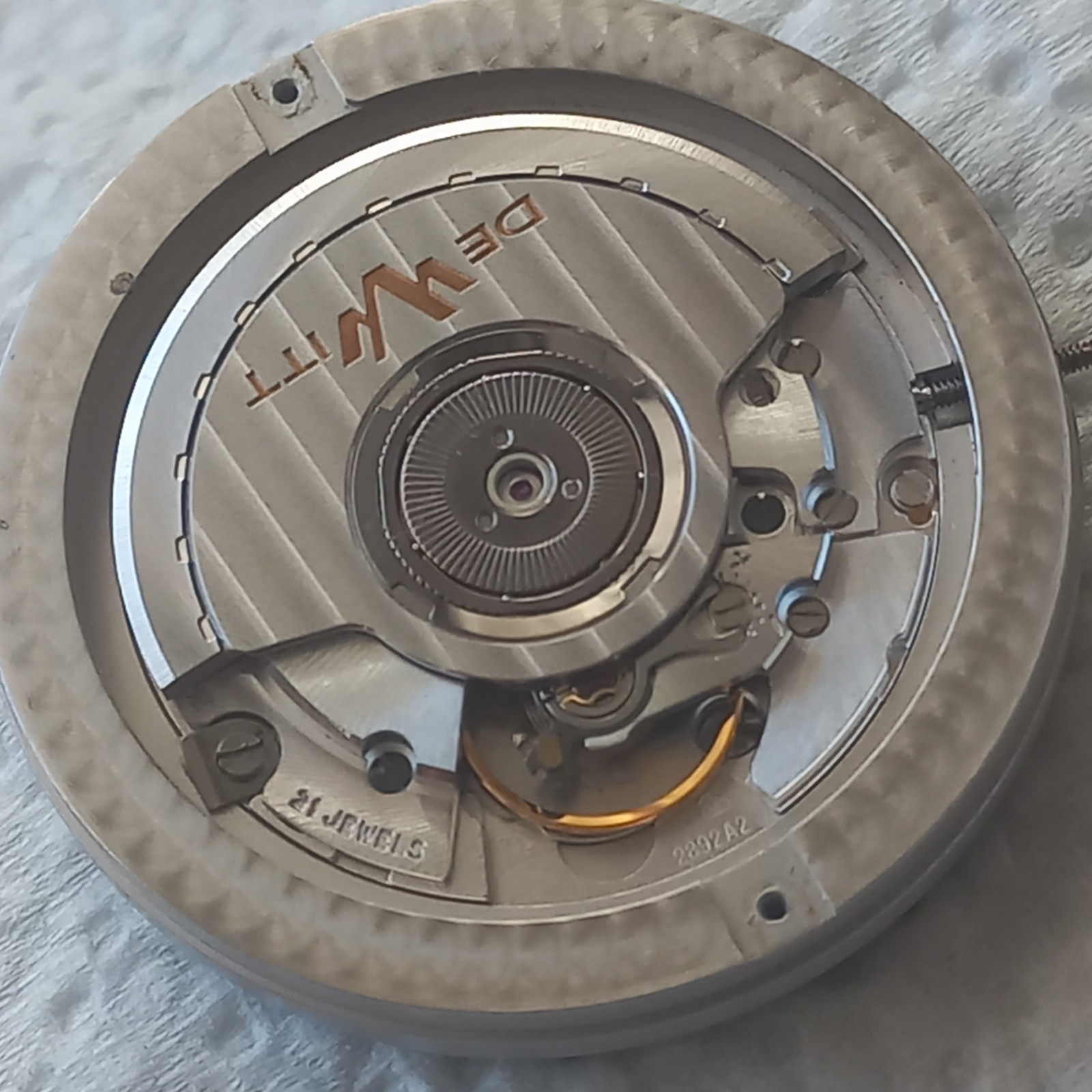 DeWitt Retrograde Watch Movement – Complete Set Dial + Movement + Metal Holder