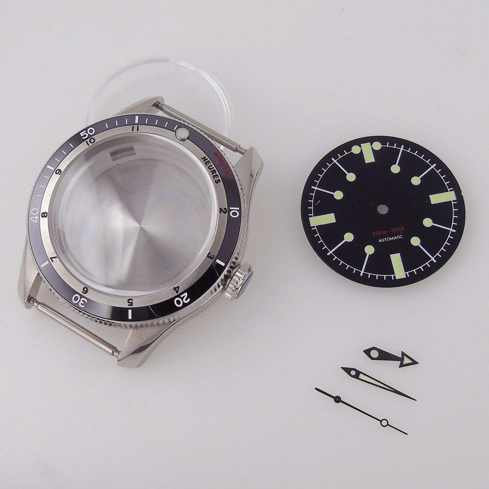20ATM Diving 40mm Double Bow Sapphire Glass Watch Case Fit NH35 PT5000 120 Click