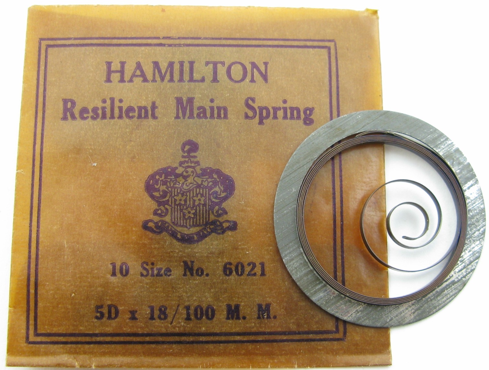 Hamilton 10s watch model 6021 0.18 mm T end Mainspring x 1 piece * blue alloy *