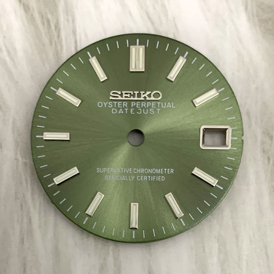 28.5mm Sun pattern Watch Dial Green Luminous for Nh35 Movement Watch Accessories