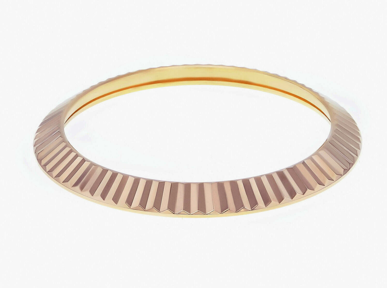 18K ROSE GOLD FLUTED BEZEL FOR ROLEX DATEJUST 41MM 126301, 126331, 126303