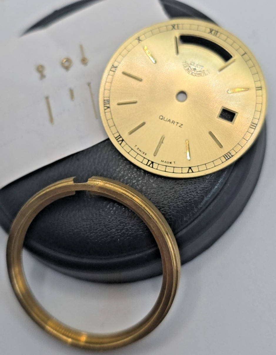 Eta 955.132 Set Hands 120/70, Dial And Reductor Case Plated Yellow Gold
