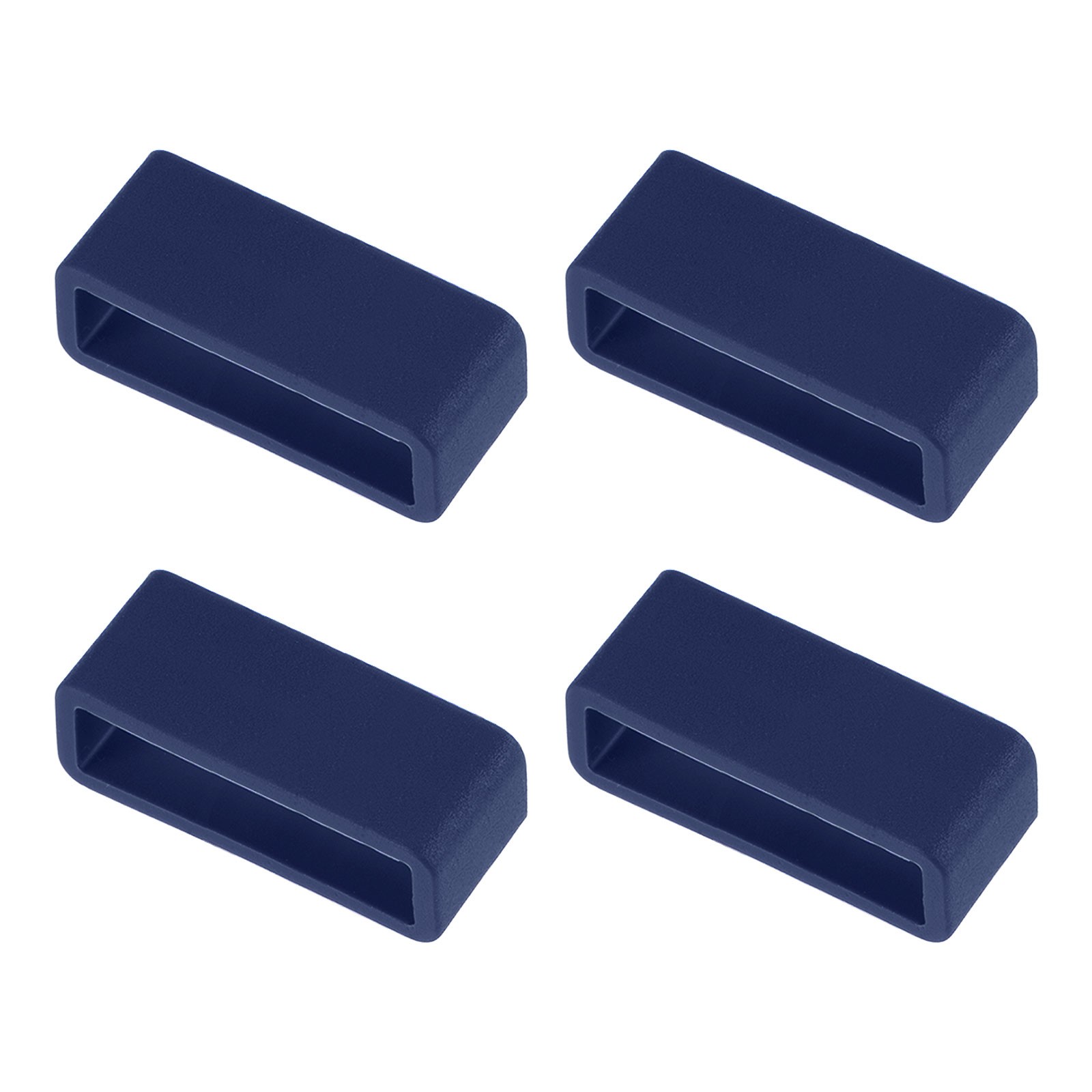 Watch Band Strap Loops Silicone for 24mm Width Watch Band Navy Blue 4Pcs