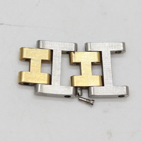 Hermes Clipper silver gold Genuine 2 Links Ladies Wristwatch band parts 12mm