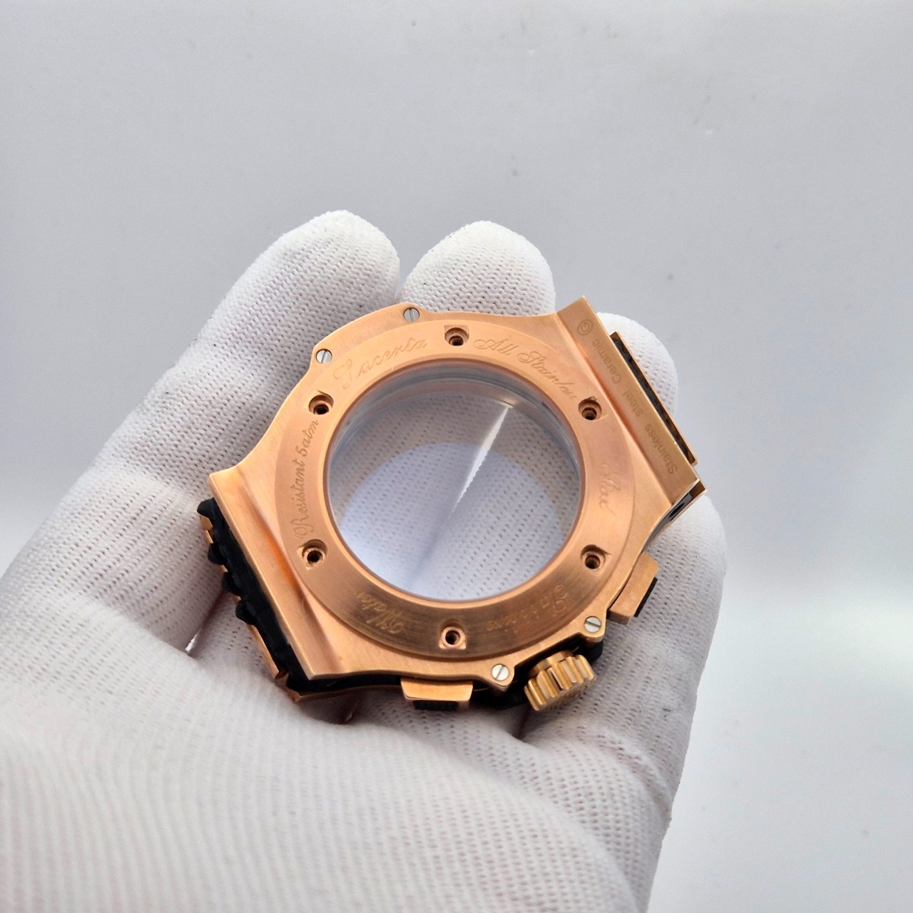 7750 Chronograph watch case 43mm rosegold pvd