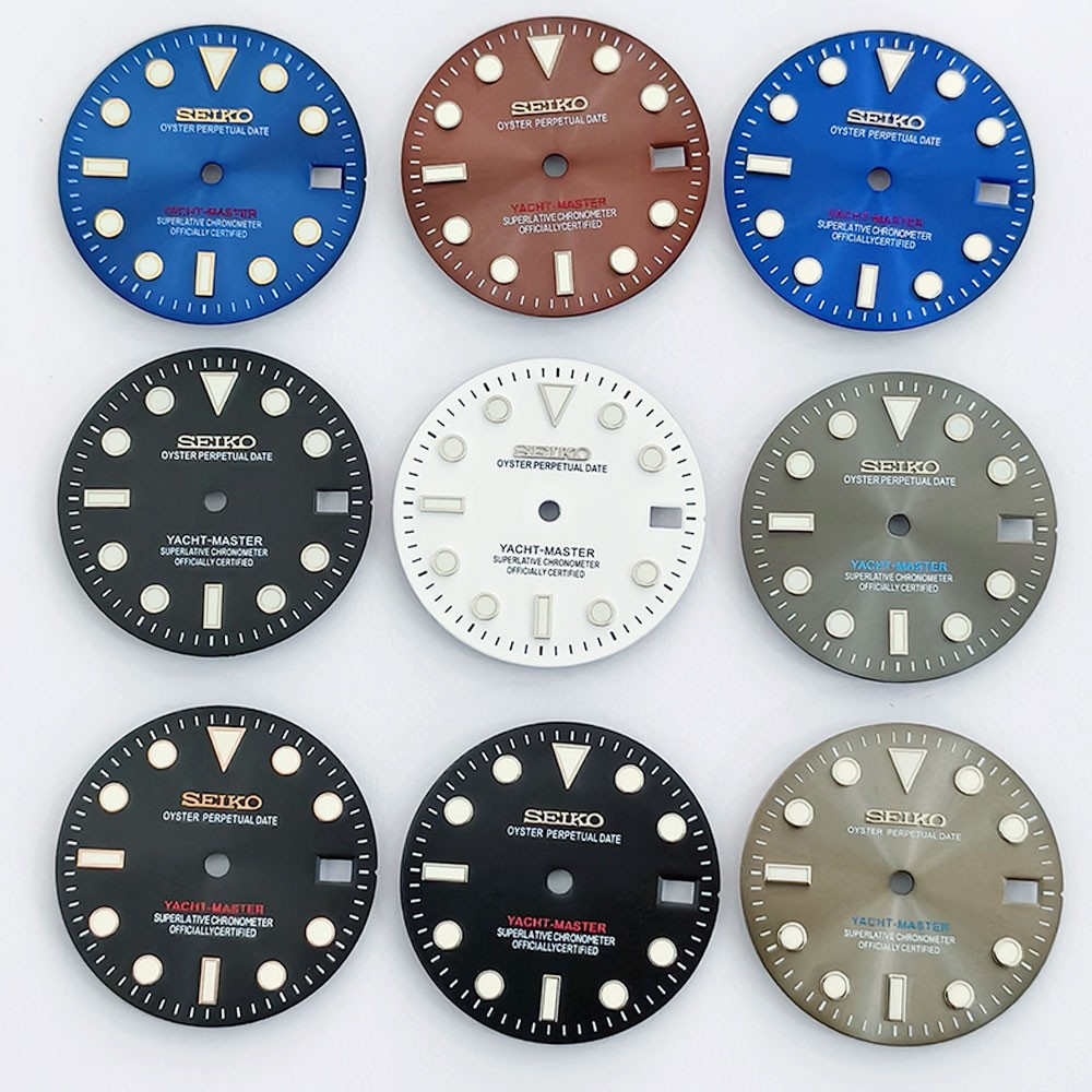 Watch Dial 28.5mm Green Luminous For Seiko NH35 NH36 Movement YACHT-MASTER Dials