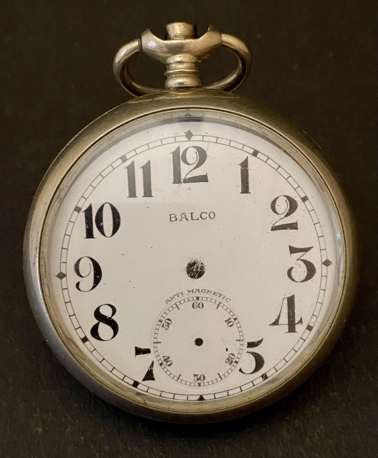 Vintage Antique Pocket Watch Case 50mm Enamel Dial