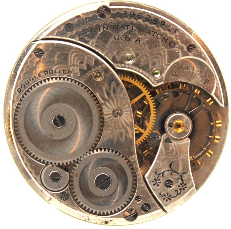 1917 ELGIN POCKET WATCH MOVEMENT 19625919 GRADE 303 12s 7j (FE3)