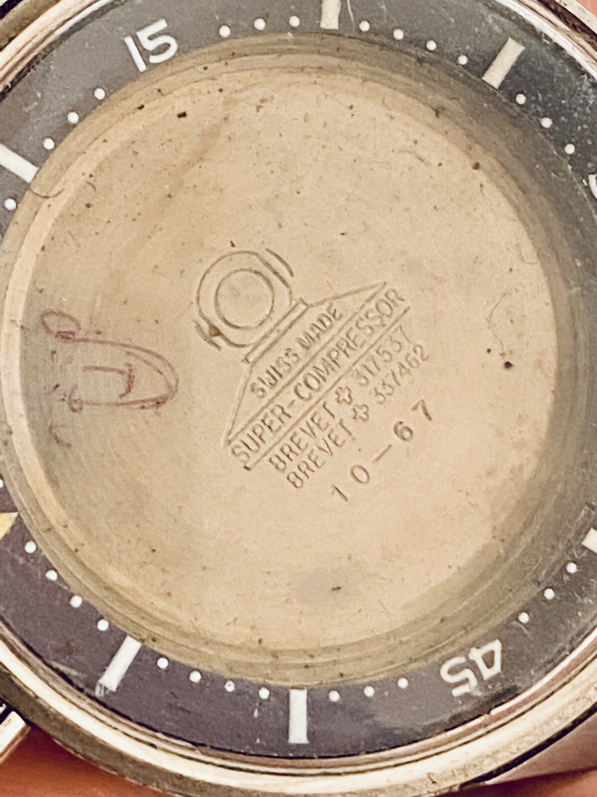 VINTAGE 36mm ETA Stainless Steel SUPERCOMPRESSOR DIVER SUMMIT 10-67 CASE
